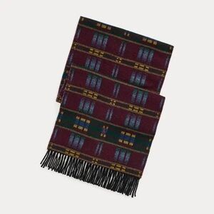 RALPH LAUREN
Patterned Wool-Blend Jacquard Scarf